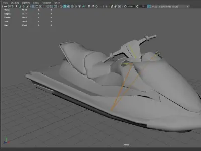 Black Jetski Low-poly 3D model