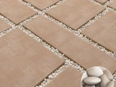 Paving tile pebble n11 3D model