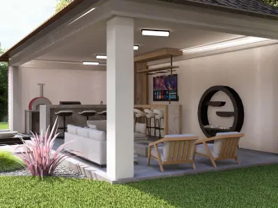 Exterior 3d model gazebo Low-poly 3D model