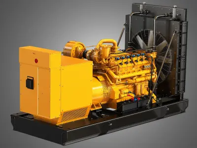 G3412 Engine - V12 Diesel Generator Engine  3D model
