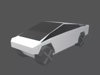 Low Poly Cyber Car v1 001 Low-poly 3D model