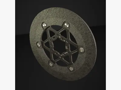 Carbon Disc brake rotors Low-poly 3D model