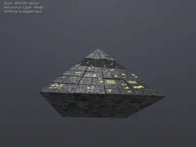 3D Greeble Pyramid Low-poly 3D model