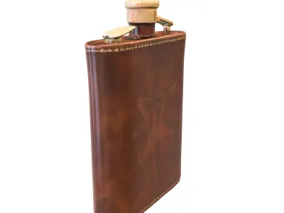 Leather Flask Pack Low-poly 3D model