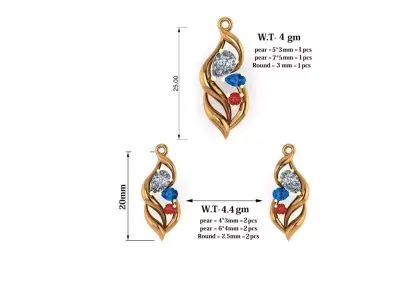 Prism Palette Jewellery Set 3D print model