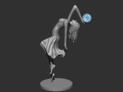 Ballet dancer statue lamp 3D print model