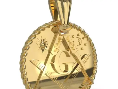 Freemasonry symbol pendant 3D print model