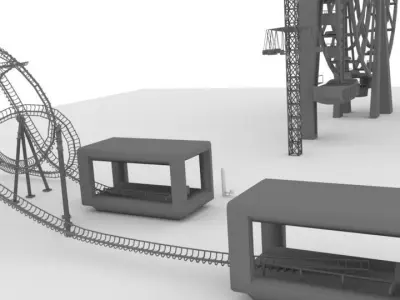 amusement park  Low-poly 3D model