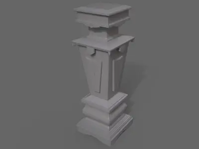 Victorian Decorative Collumn Low-poly 3D model