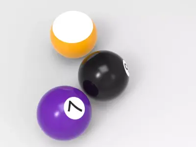 Billiard Balls Low-poly 3D model purchase