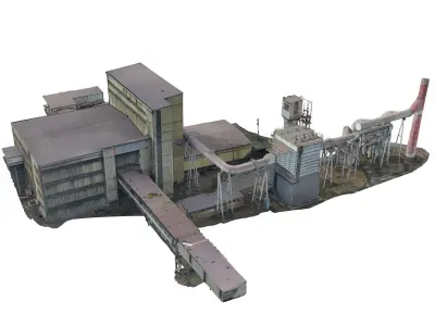 Old Factory Low-poly 3D model