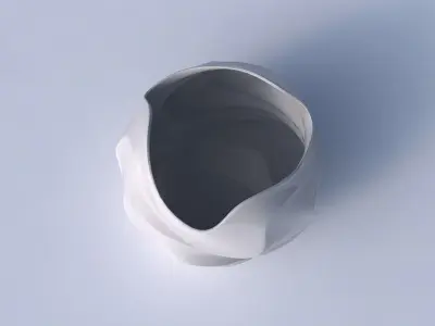 Bowl Spheric wavy with pronounced horizontal sections 3D print model