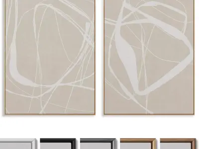 Abstract Painting Frame set 3D model 162