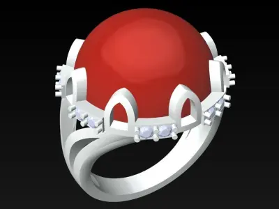 Stone Ring  - Womens Ring  - N382422 3D print model