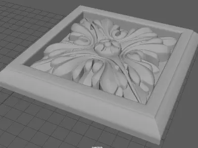 rosette decorative box with flower 3D model