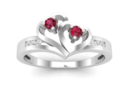 AV 675 Double Heart Ring 3D print model