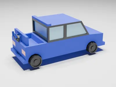 LowPoly Pickup Truck Low-poly 3D model buy