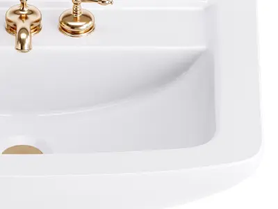 Vega Small Wall Mounted Bathroom Vessel Sink 3D model