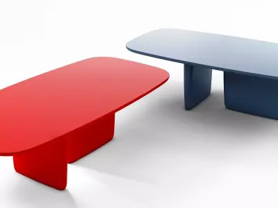 Tobi-Ishi table with rectangular shape 3D model