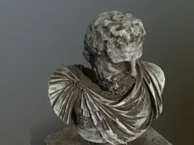 hercules bust of roman statue Low-poly 3D model
