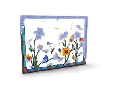 Floral Stained Glass Art model pack Low-poly 3D model