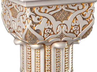 Arabic  Morocco  Column capital 3D model