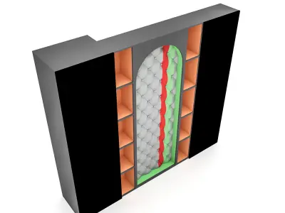 office wall decor and bookcase Low-poly 3D model