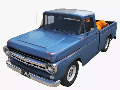 Helloween pickup truck Low-poly 3D model