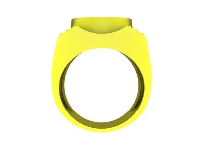 Luxury Oval Gemstone Statement Ring for Men 4901 3D print model