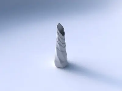 Vase twisted top bent hexagon with smooth horizontal ribbons  3D print model