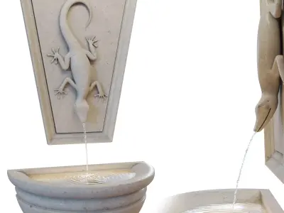 Lizard Stone Water Feature - Fountain 3D model