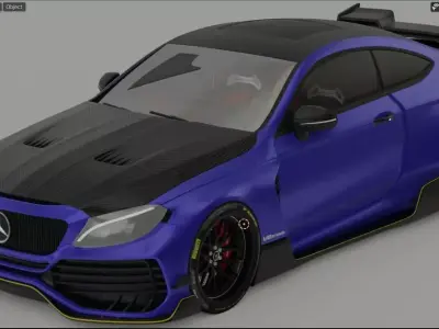 Mercedes Benz C63 Wide Bodykit 3D model