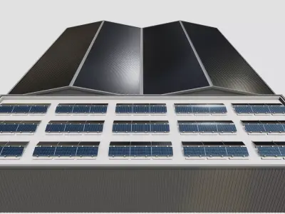 Rooftop Lightweight Solar Construction Type-4 3D model