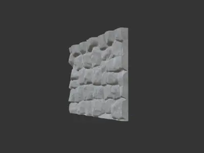 Raw Limestone Cliff Wall Segment 3D model