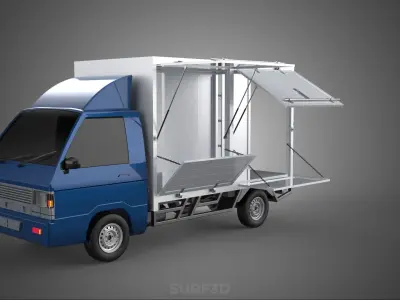 SIDE DOOR PANEL OPEN GATE WINDOW DROP BOX TRUCK FREIGHT CAR CUBE 3D model