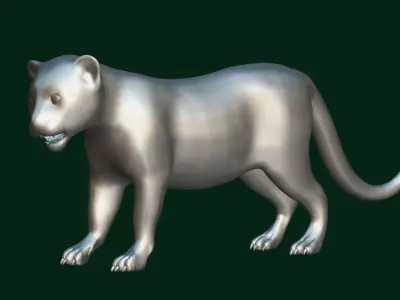 Snow Leopard Cub Low-poly 3D model