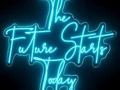 The Future Starts Today Neon Sign 3D model