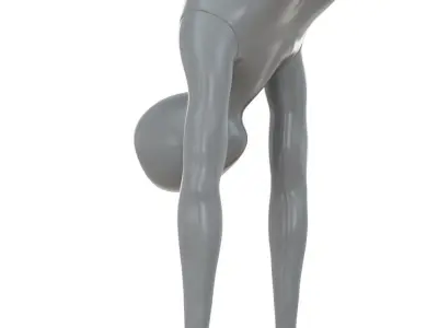 Female gray mannequin stands on hands 88 3D model