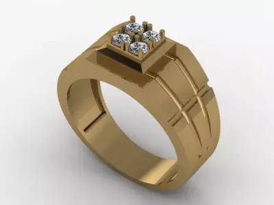 man ring 3D print model 9