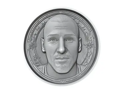 Karim Benzema Footballer Medallion 3D print model