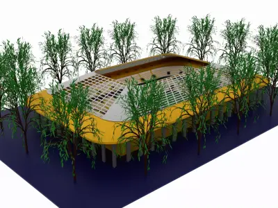 Football Stadium Low-poly 3D model 11