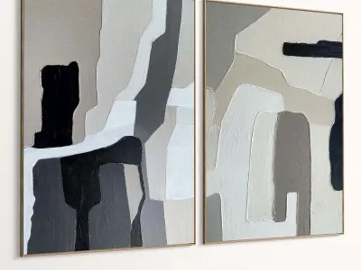 Plaster Two Photo Frame 535 Low-poly 3D model