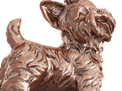 Yorkie dog figurine 3D model