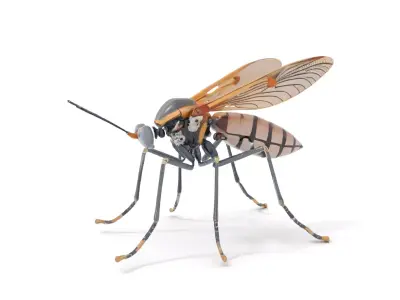 Steampunk Insect Drone model pack Low-poly 3D model