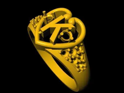 K Alphabet Jewelry Ring 3dm file 3D print model