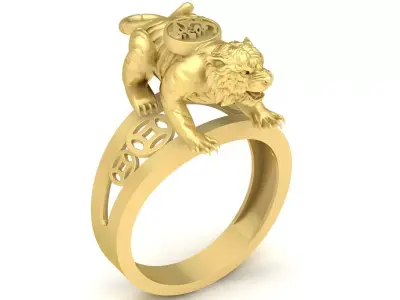 Luxury Fengshui Pixiu Ring for Men 3588 3D print model