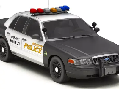 Car Police 4 Low-poly 3D model