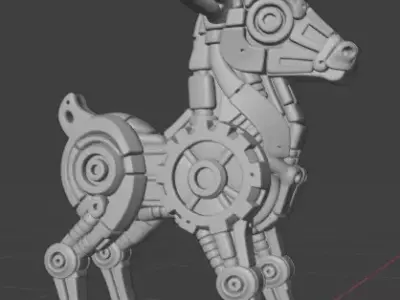 Mechanical Deer Sculpture 3D print model
