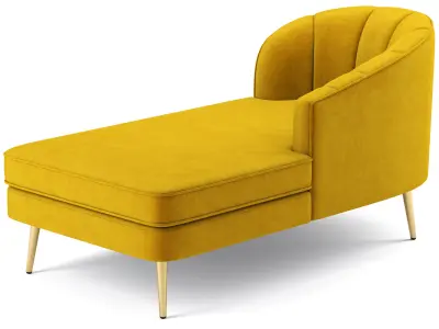 Allier Velvet Chaise Lounge 3D model