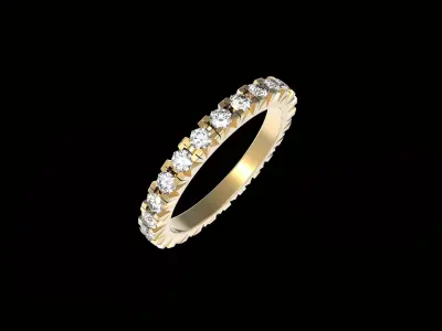 Eternity Ring With Fish Tail Setting  Diamonds 3D print model